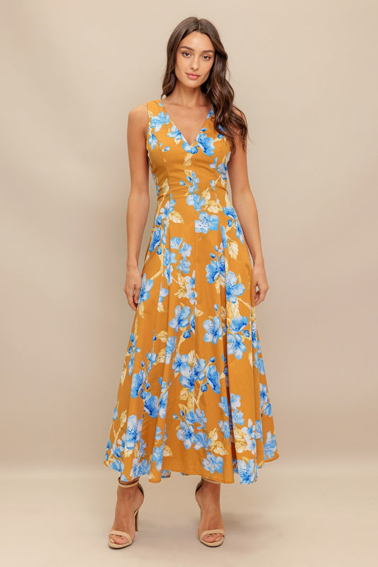SKYBLOSSOM RUSH WOVEN MIDI DRESS Flying Tomato