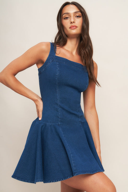 RODEO BREEZE DENIM MINI DRESS Flying Tomato