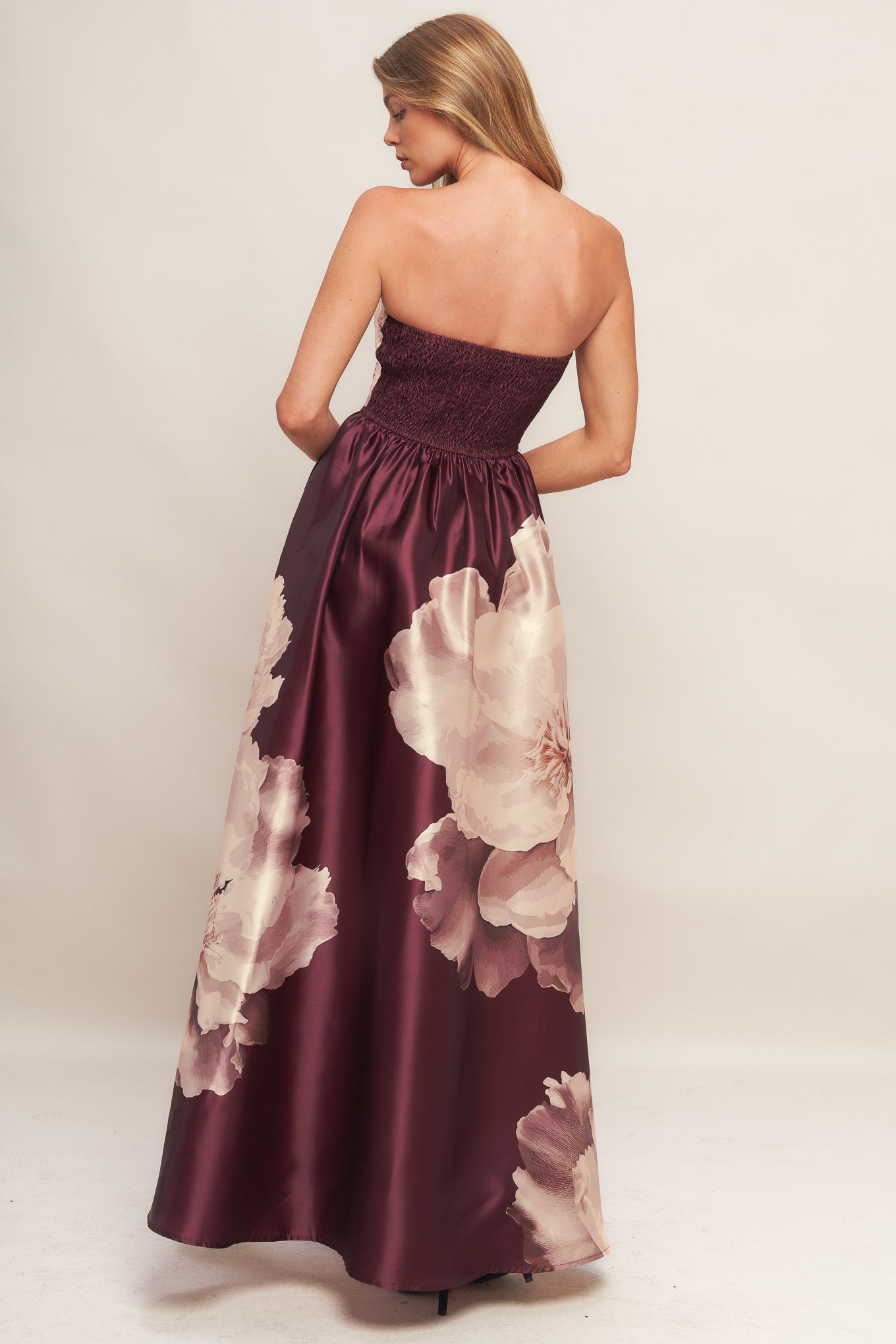 LUXE PEONY WOVEN MAXI DRESS