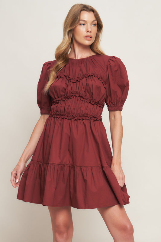 PLAYFUL CLASSIC WOVEN MINI DRESS Flying Tomato