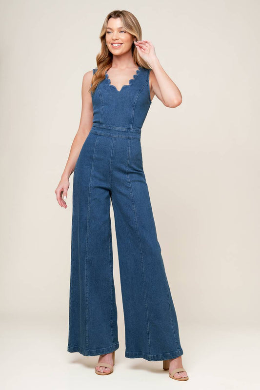 WHERE THE NIGHT MEDIUM INDIGO DENIM JUMPSUIT Flying Tomato