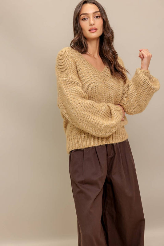 EARTHY TOUCH SWEATER KNIT TOP Flying Tomato