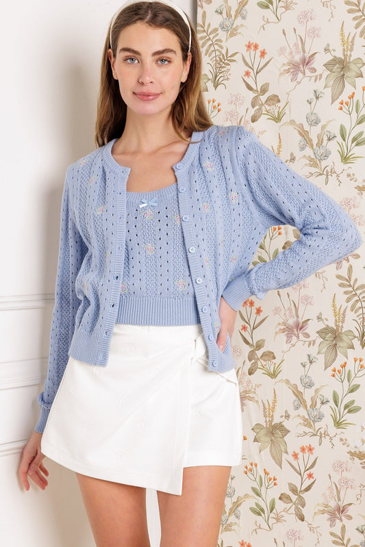 DAYS THAT FADE SWEATER AND CARDIGAN SET Flying Tomato