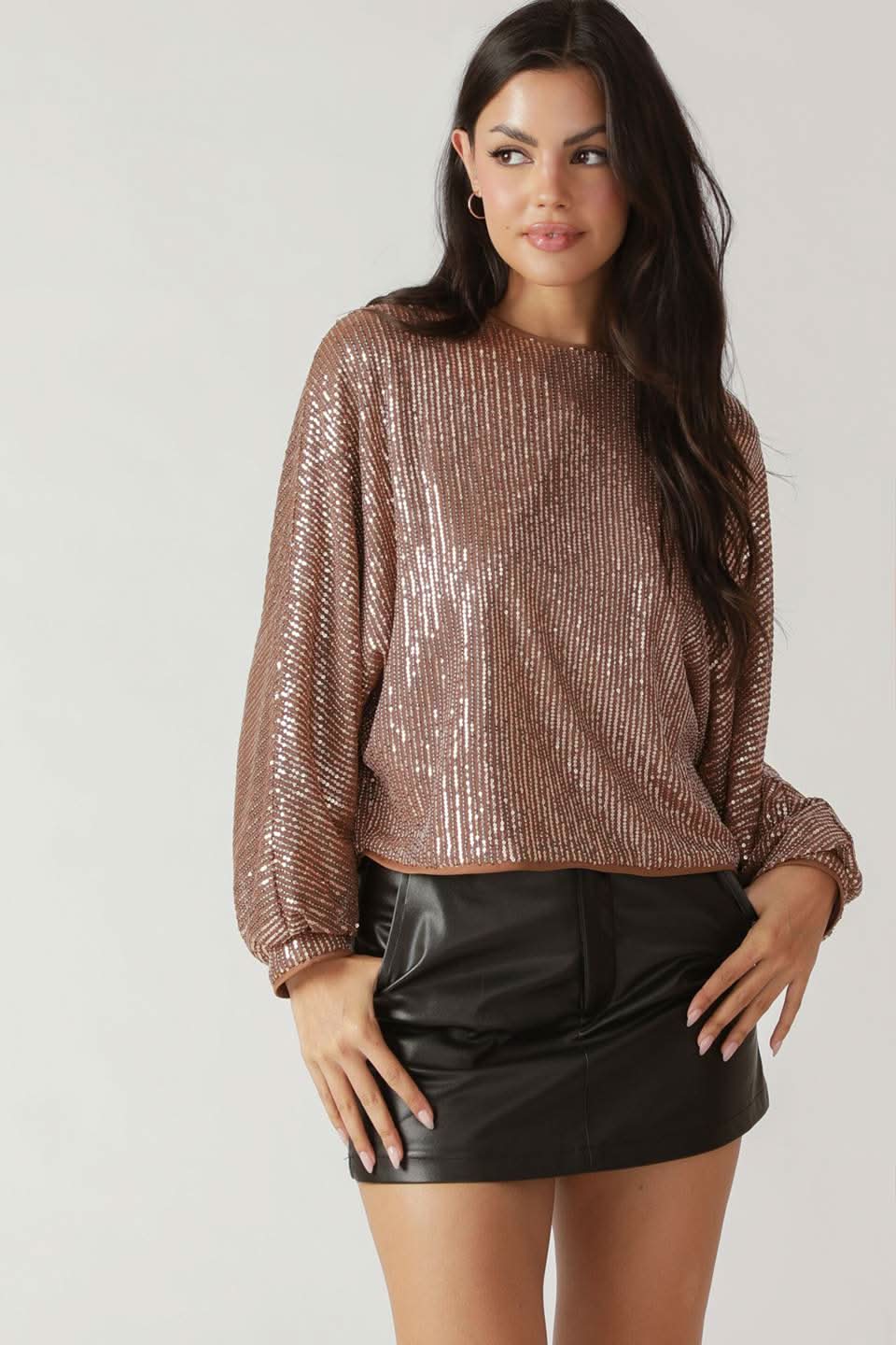 GOING OUT AGAIN SEQUIN TOP