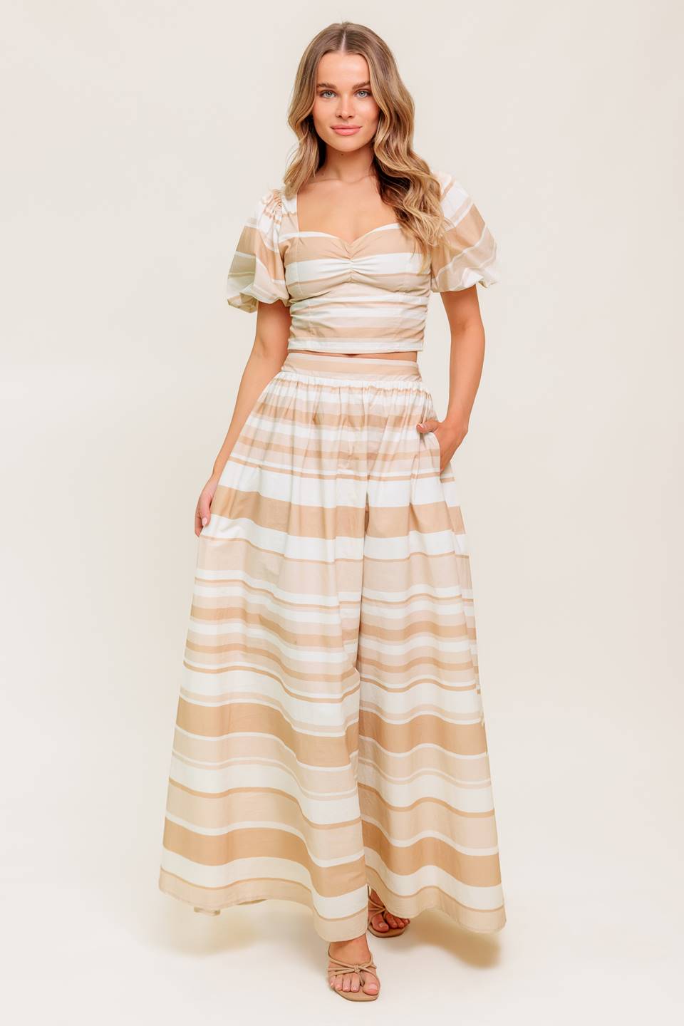 WILLOW RAIN PROMISE WOVEN TOP AND SKIRT SET