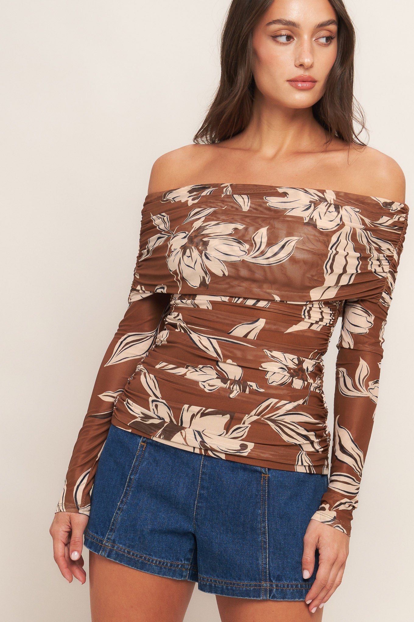 WILD COCOA BLOOM POWER MESH TOP