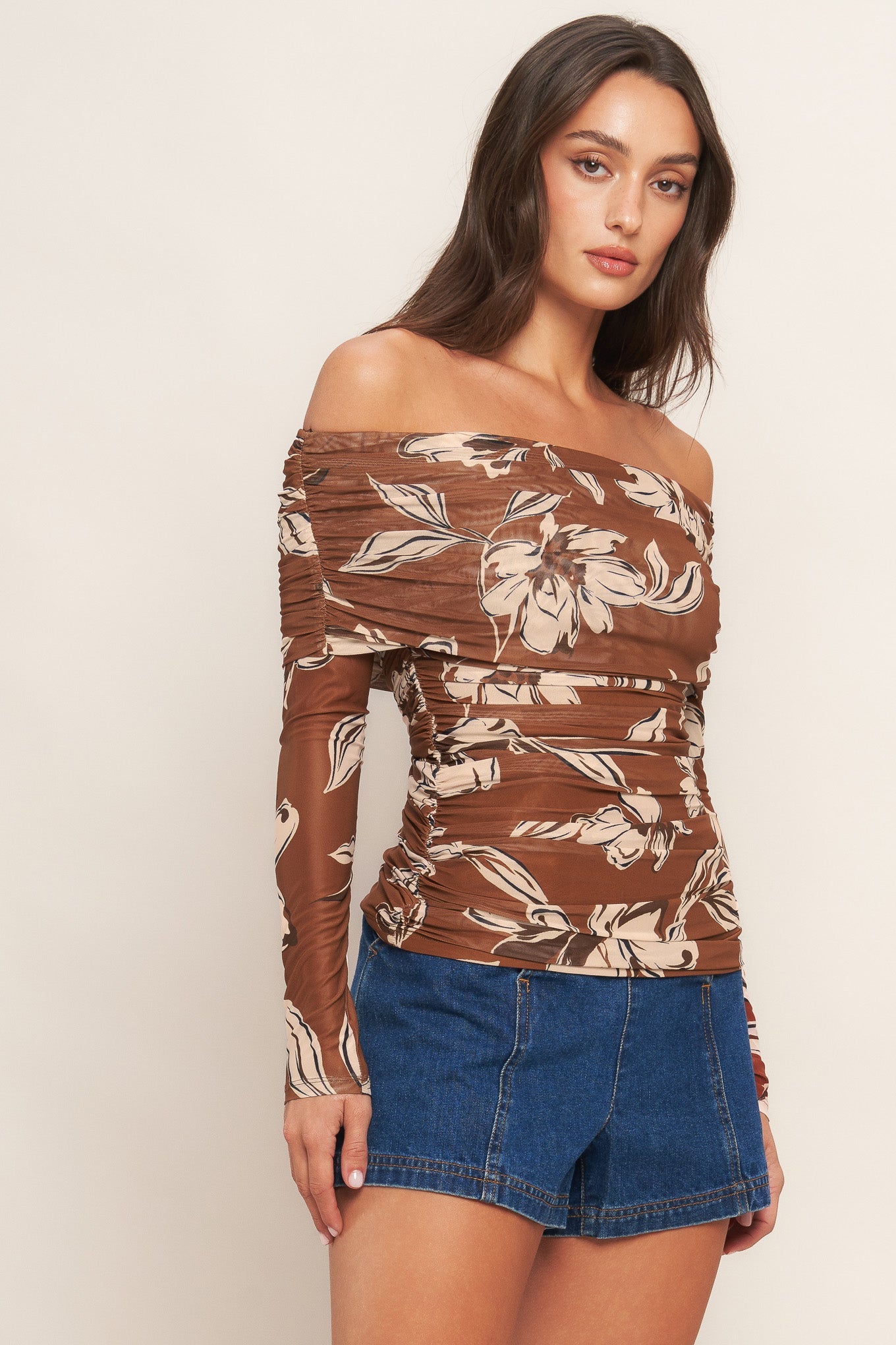 WILD COCOA BLOOM POWER MESH TOP