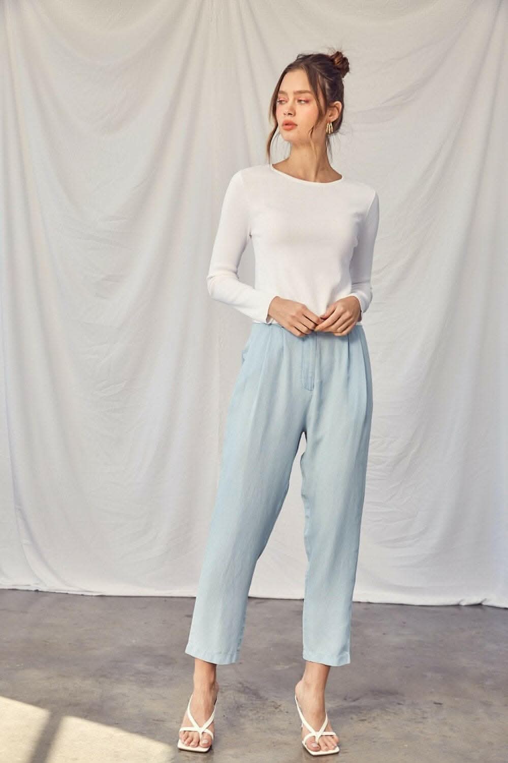 Idem Ditto Twisted Backless Long Sleeve Knit Top - Love Salve