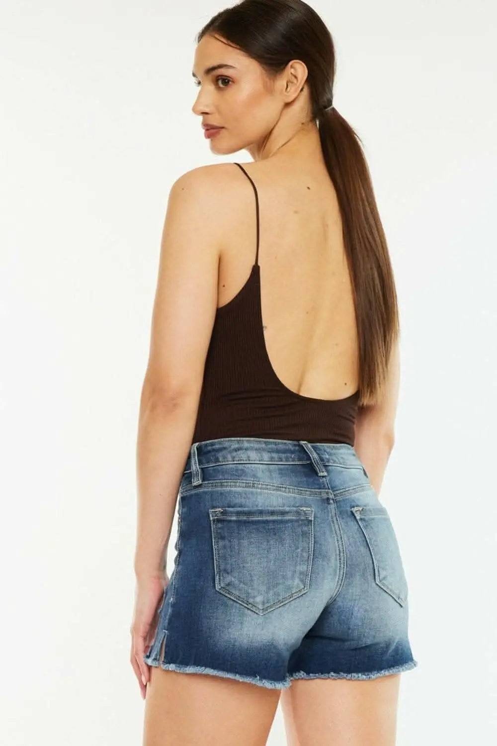 Kancan high-waisted denim shorts - Love Salve