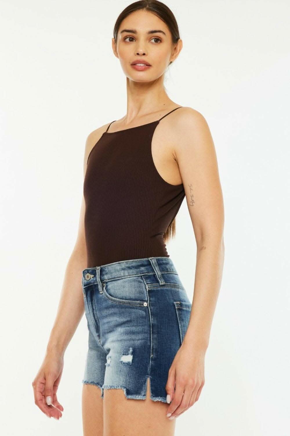 Kancan high-waisted denim shorts - Love Salve