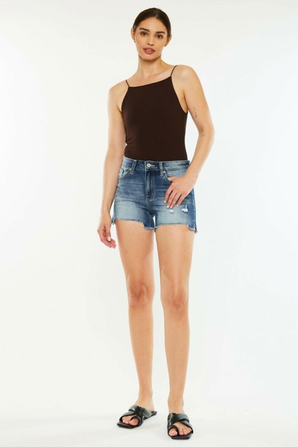 Kancan high-waisted denim shorts - Love Salve