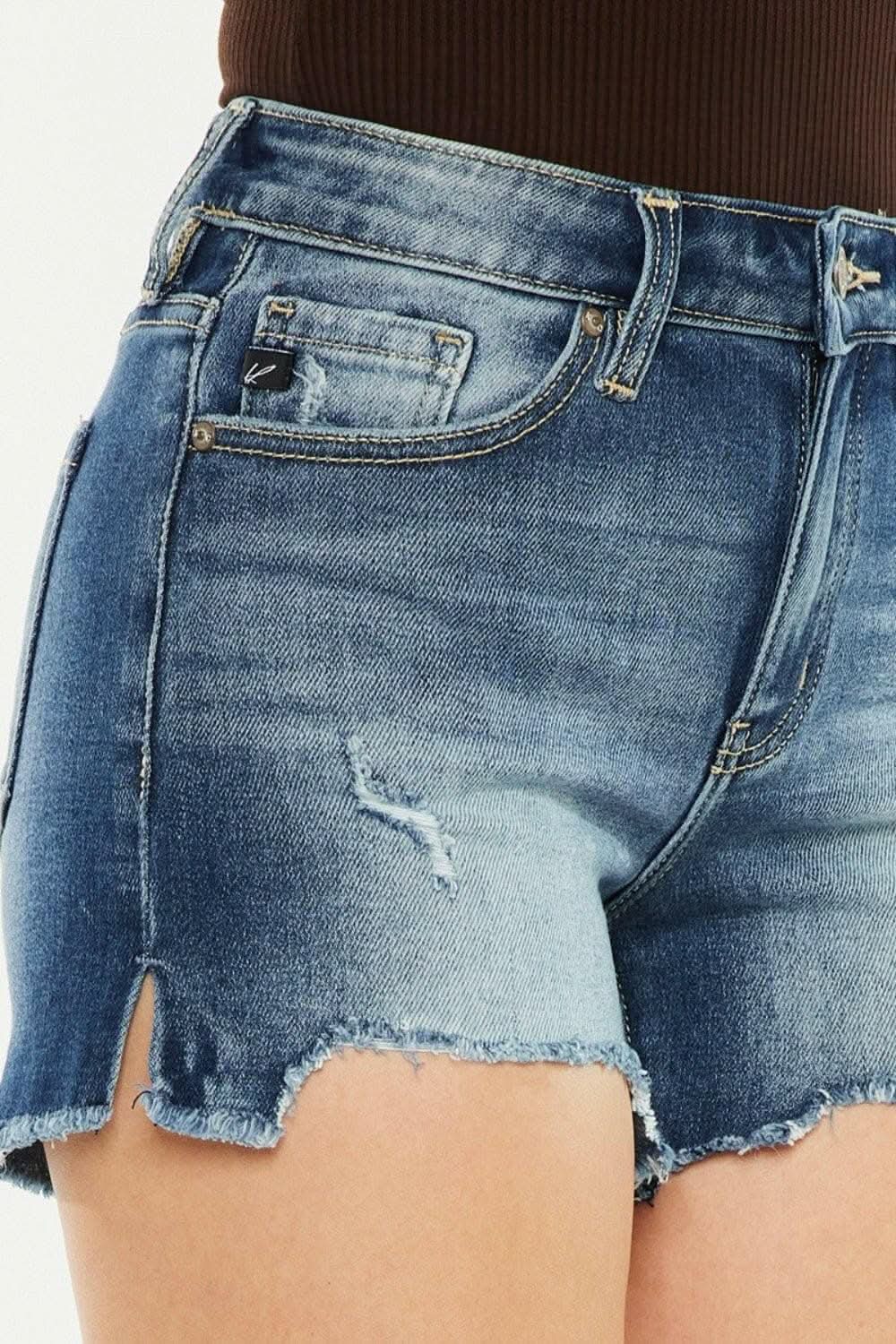 Kancan high-waisted denim shorts - Love Salve