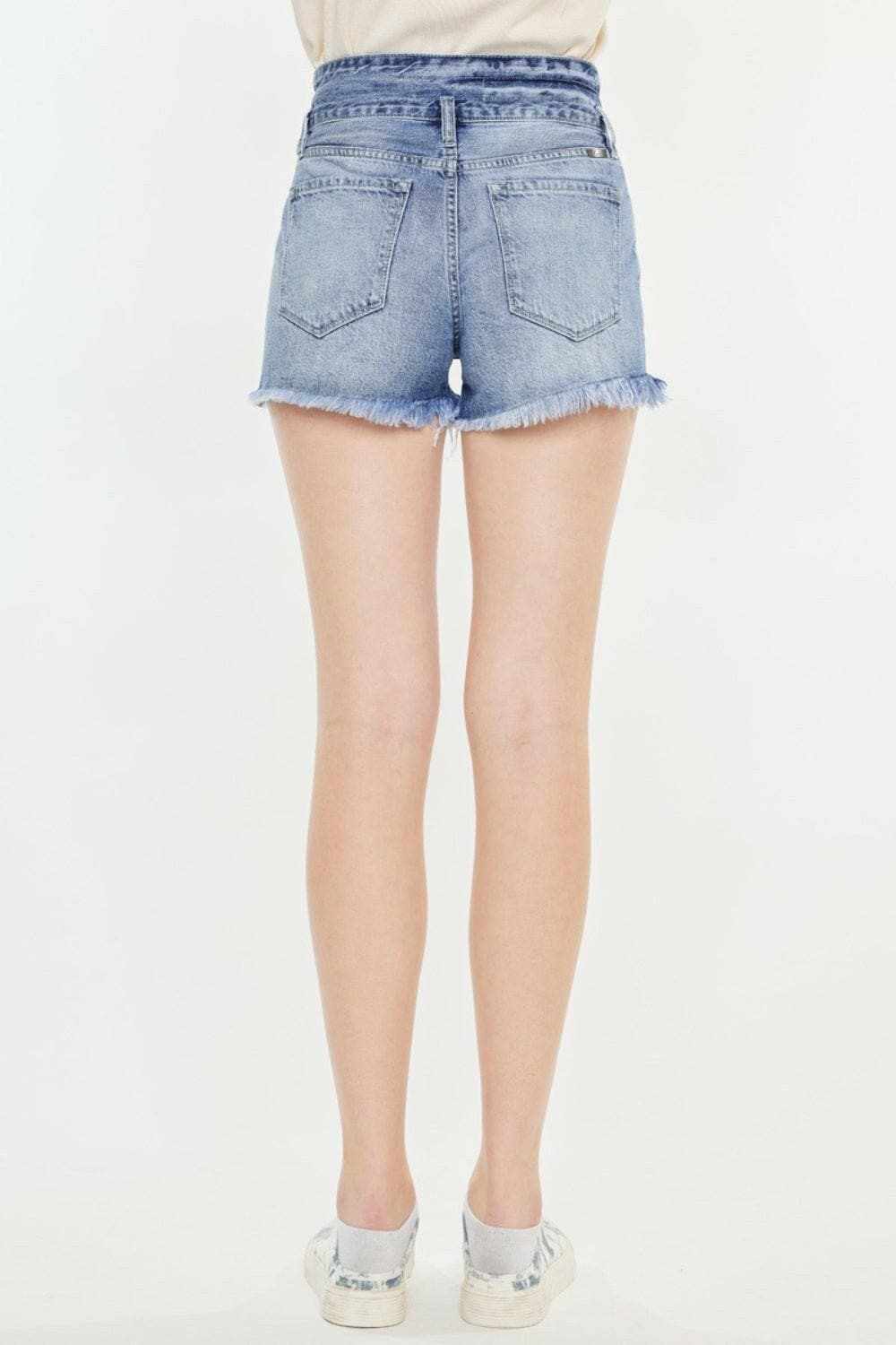 Kancan high rise frayed hem shorts - Love Salve