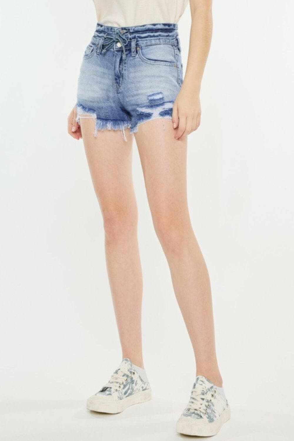 Kancan high rise frayed hem shorts - Love Salve