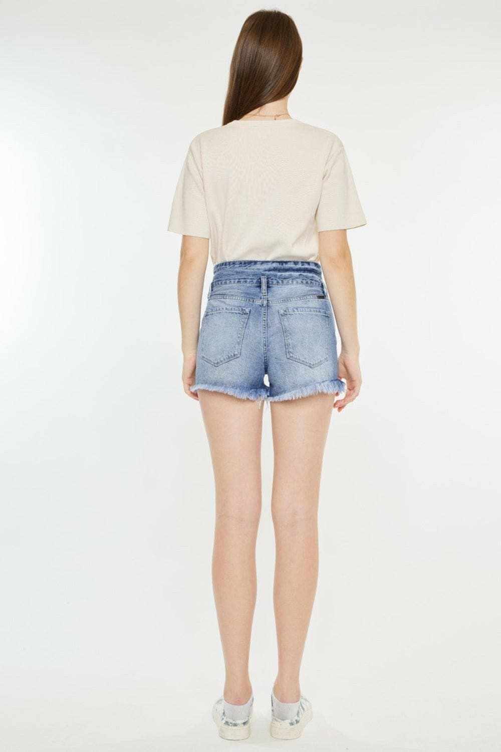 Kancan high rise frayed hem shorts - Love Salve