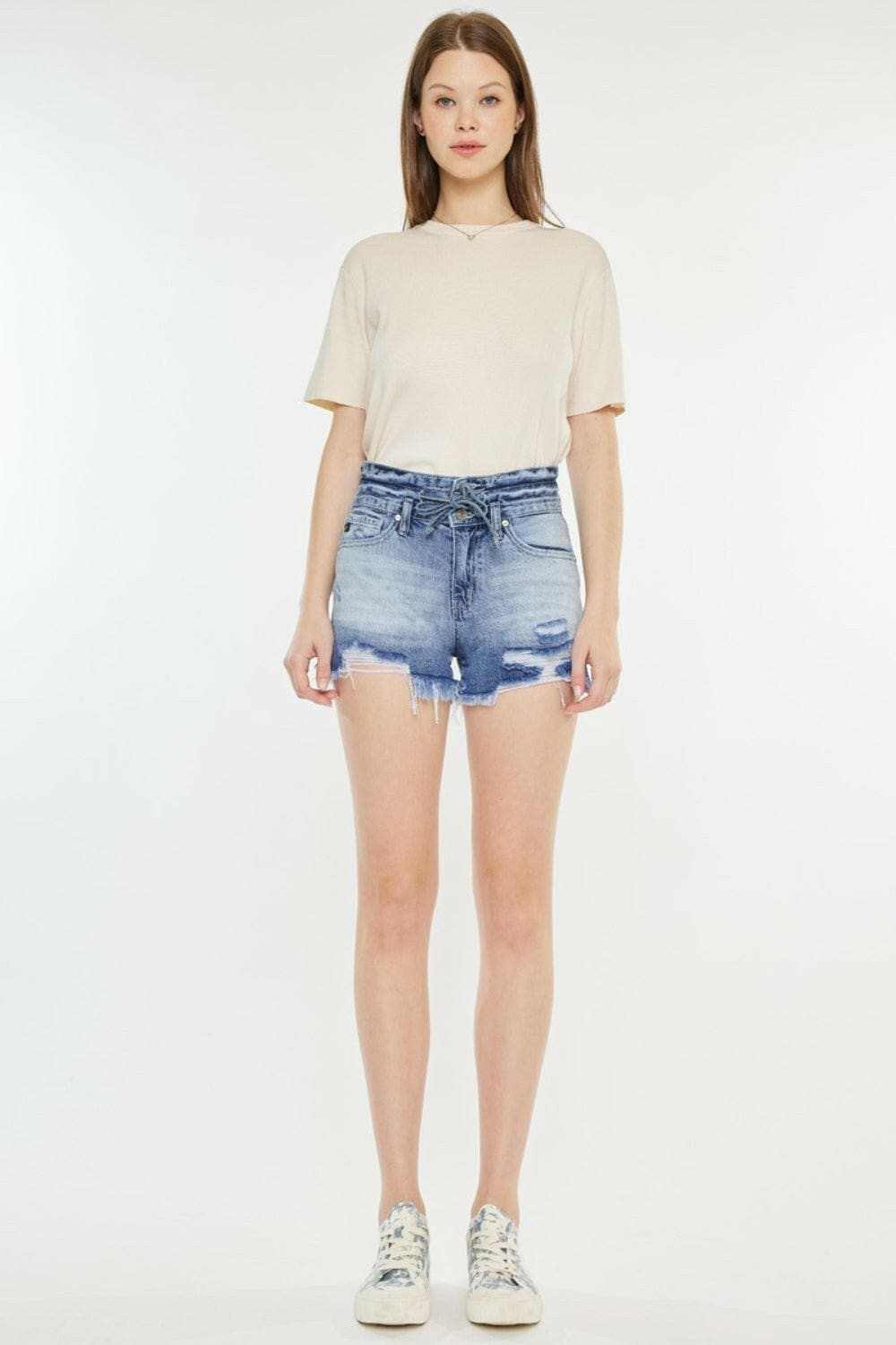 Kancan high rise frayed hem shorts - Love Salve