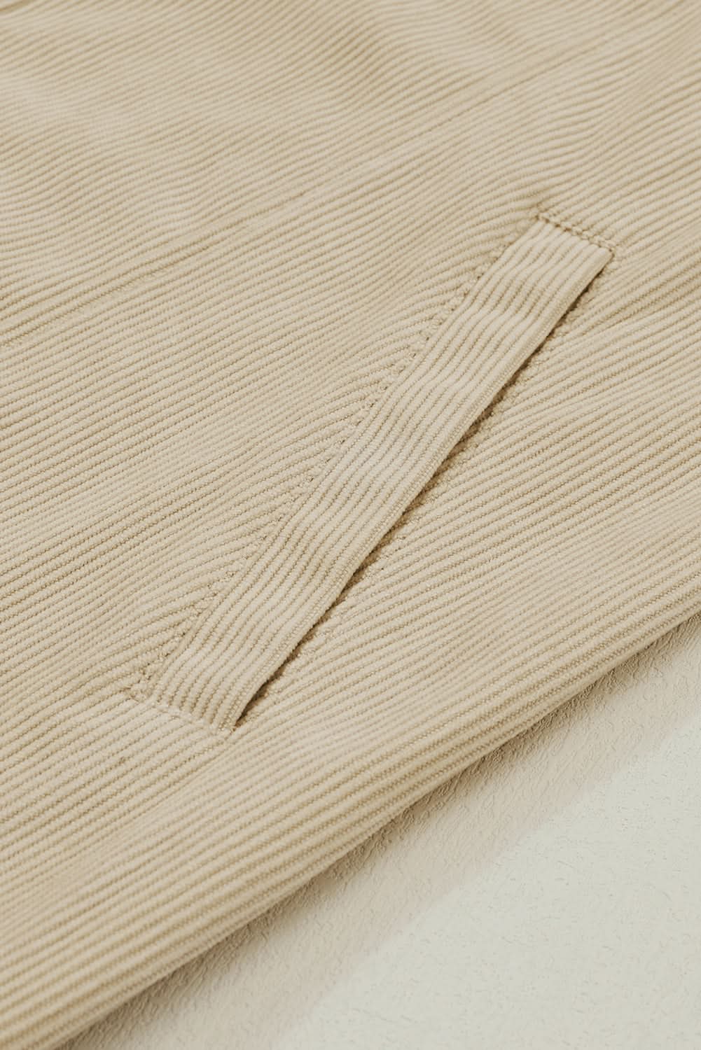 Khaki plus size corduroy jacket - Love Salve