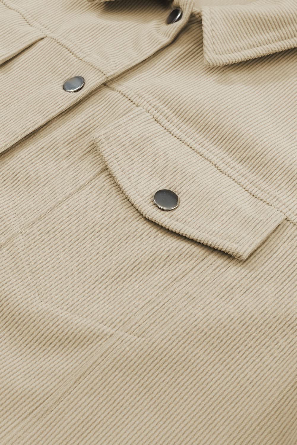 Khaki plus size corduroy jacket - Love Salve