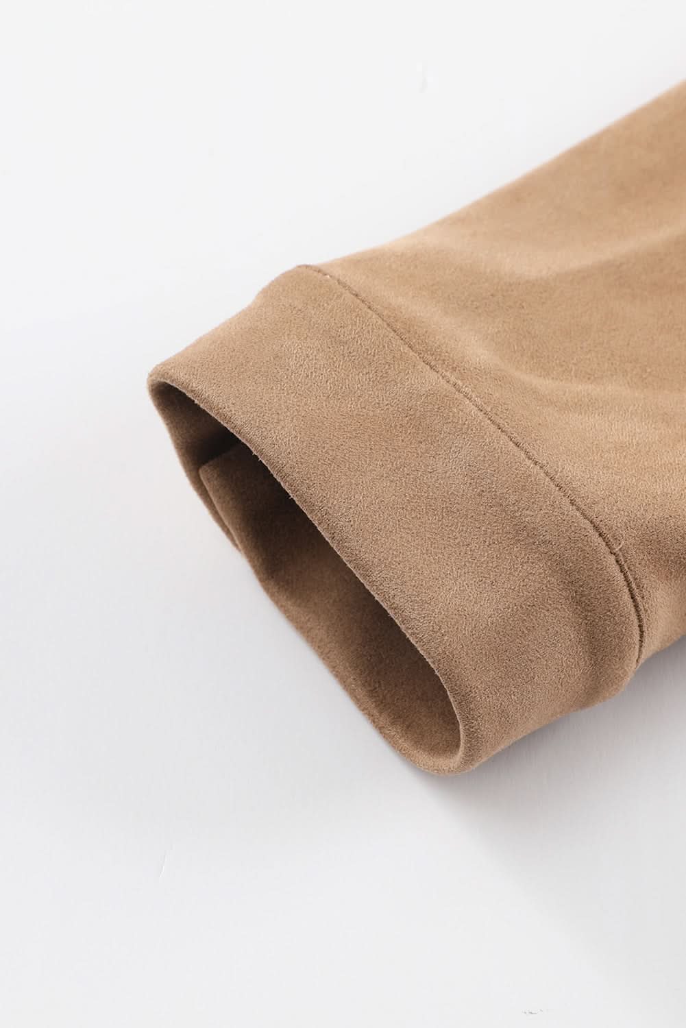 Khaki plus size suede shacket - Love Salve
