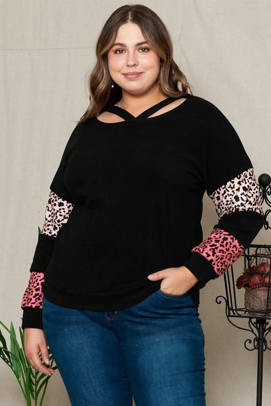 Leopard print oversized tee 1XL-4XL - Love Salve