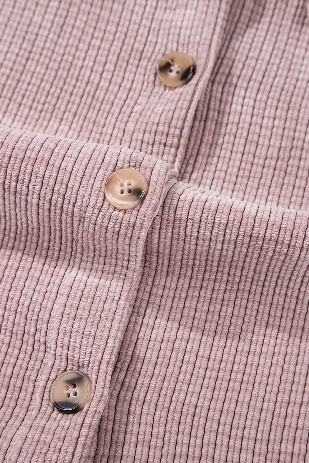 Light Pink Corduroy Flap Pocket Button Up Shacket - Love Salve
