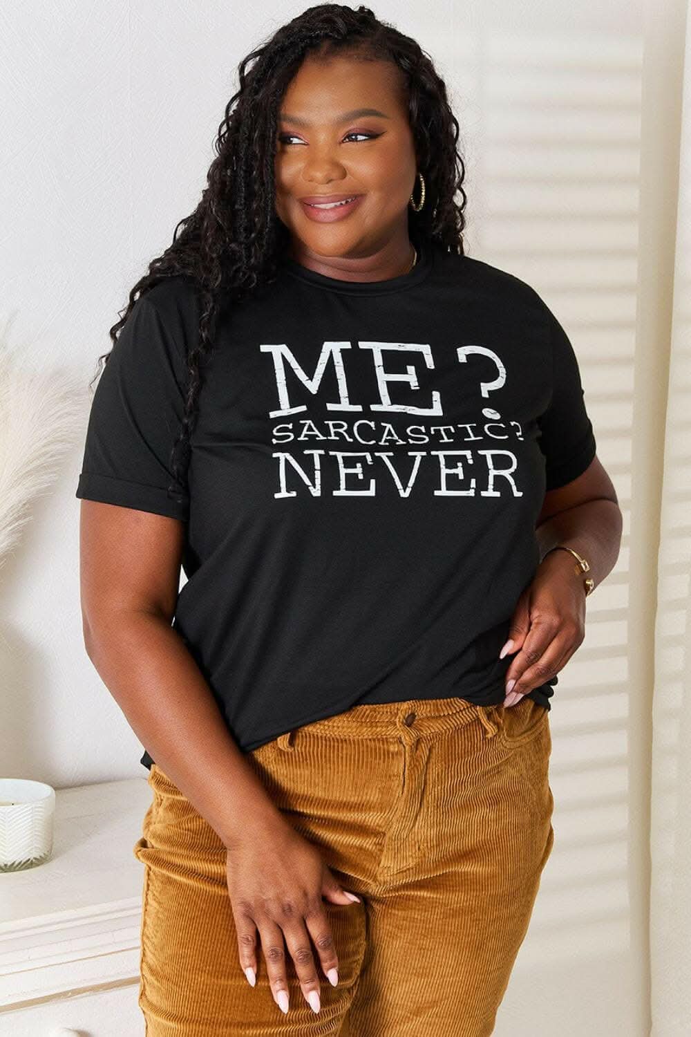 Love Letter Print Round Neck T-Shirt with a Chic Twist - Love Salve