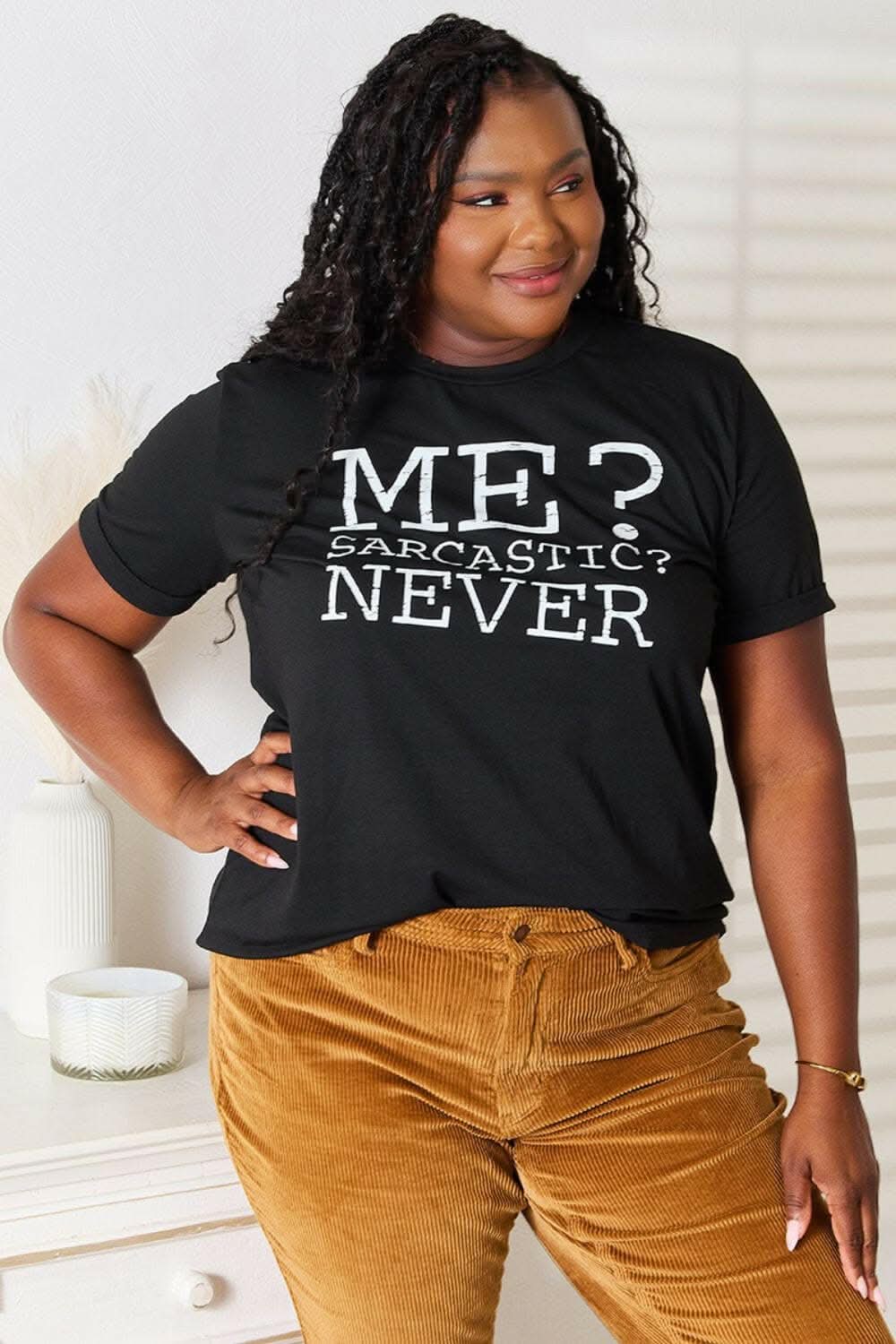 Love Letter Print Round Neck T-Shirt with a Chic Twist - Love Salve