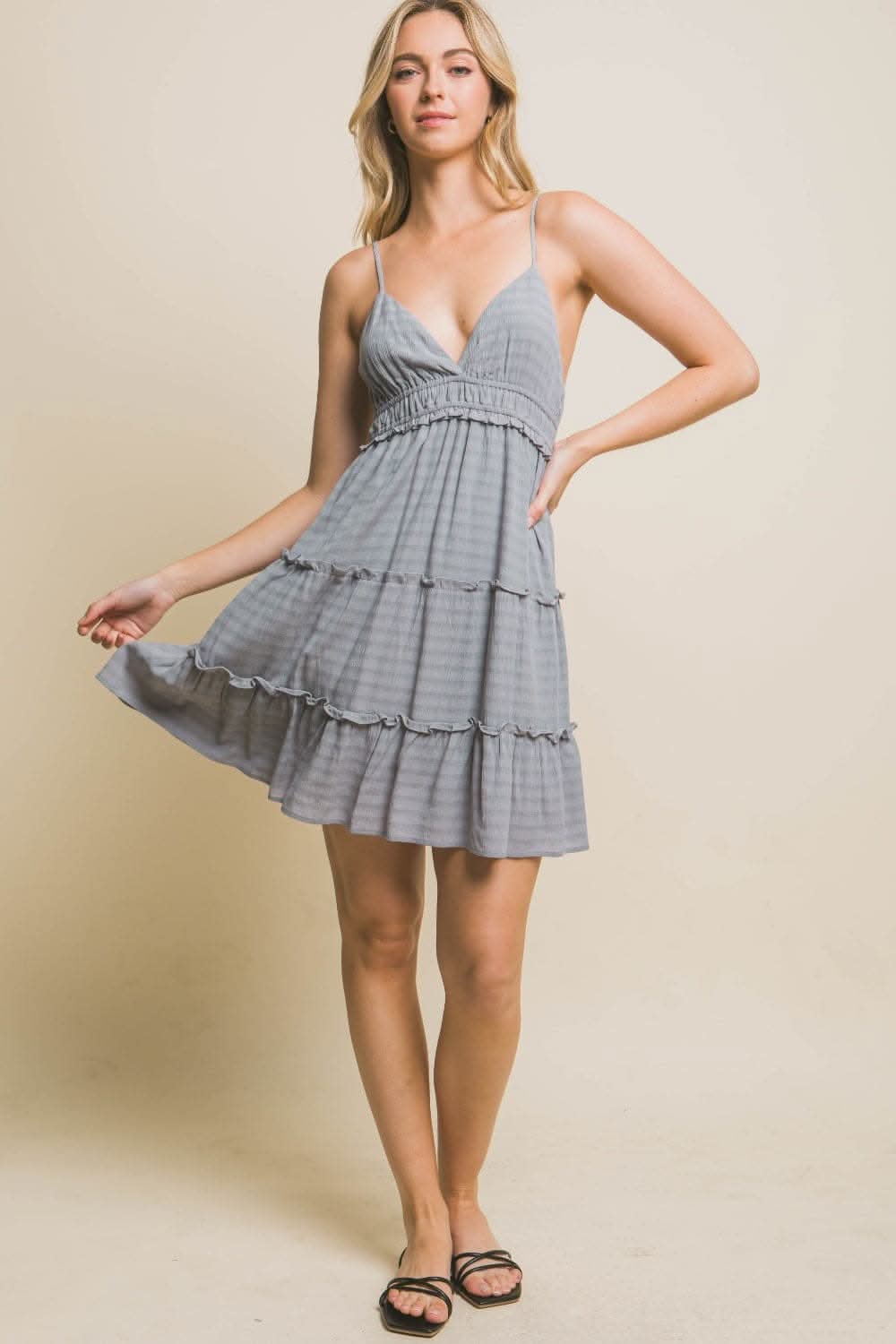 Love Tree Frill V-Neck Cami Dress - Effortless Chic Style - Love Salve