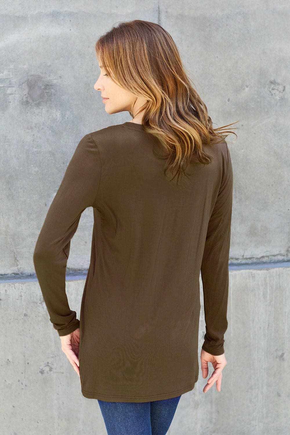 Luxe long sleeve top with pockets