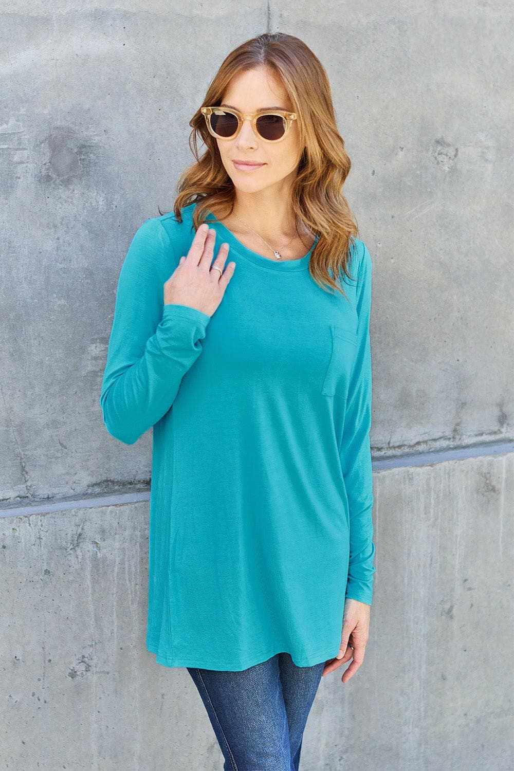 Luxe long sleeve top with pockets - Love Salve