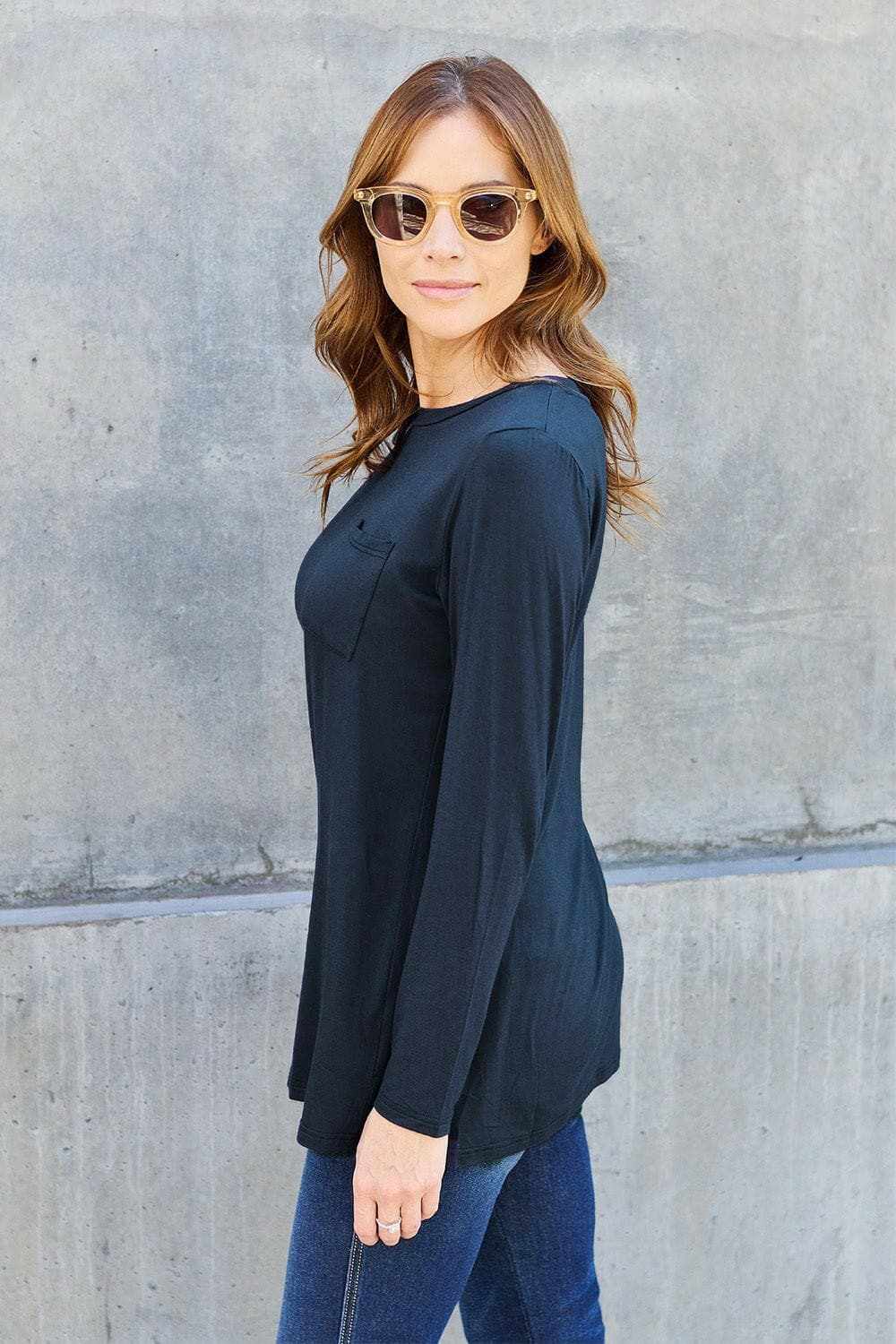 Luxe long sleeve top with pockets - Love Salve