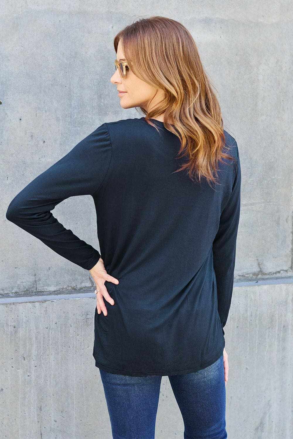 Luxe long sleeve top with pockets - Love Salve