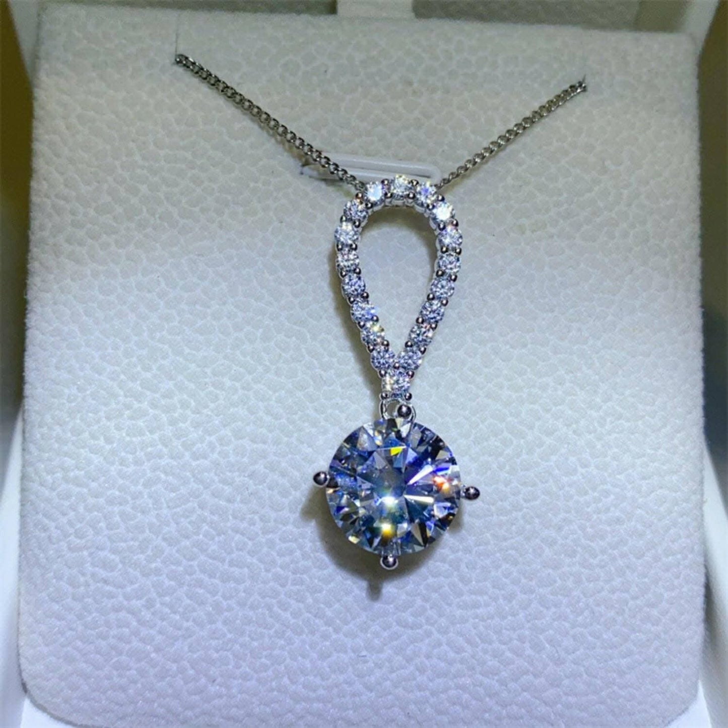 Luxurious Moissanite Teardrop Necklace