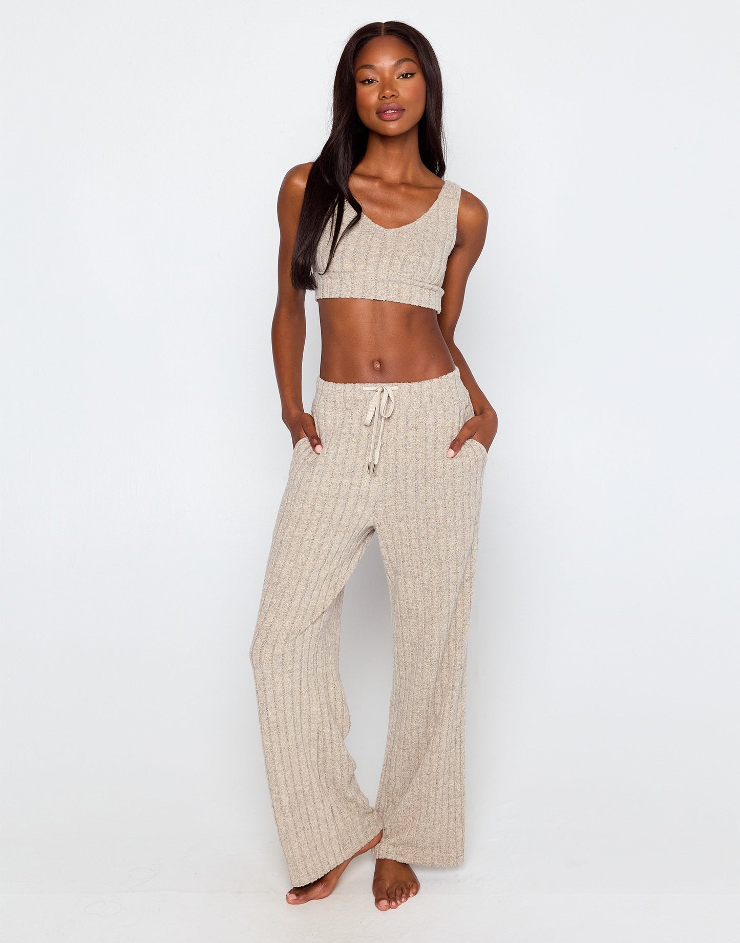 Mai V Neck Bra - Oatmeal