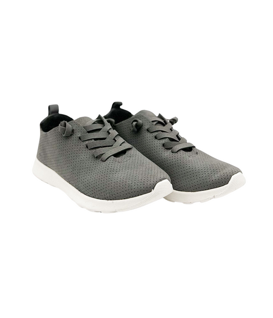 Mayo Grey Sneaker Casual Shoes Faux Suede Padded Insole Naughty Monkey