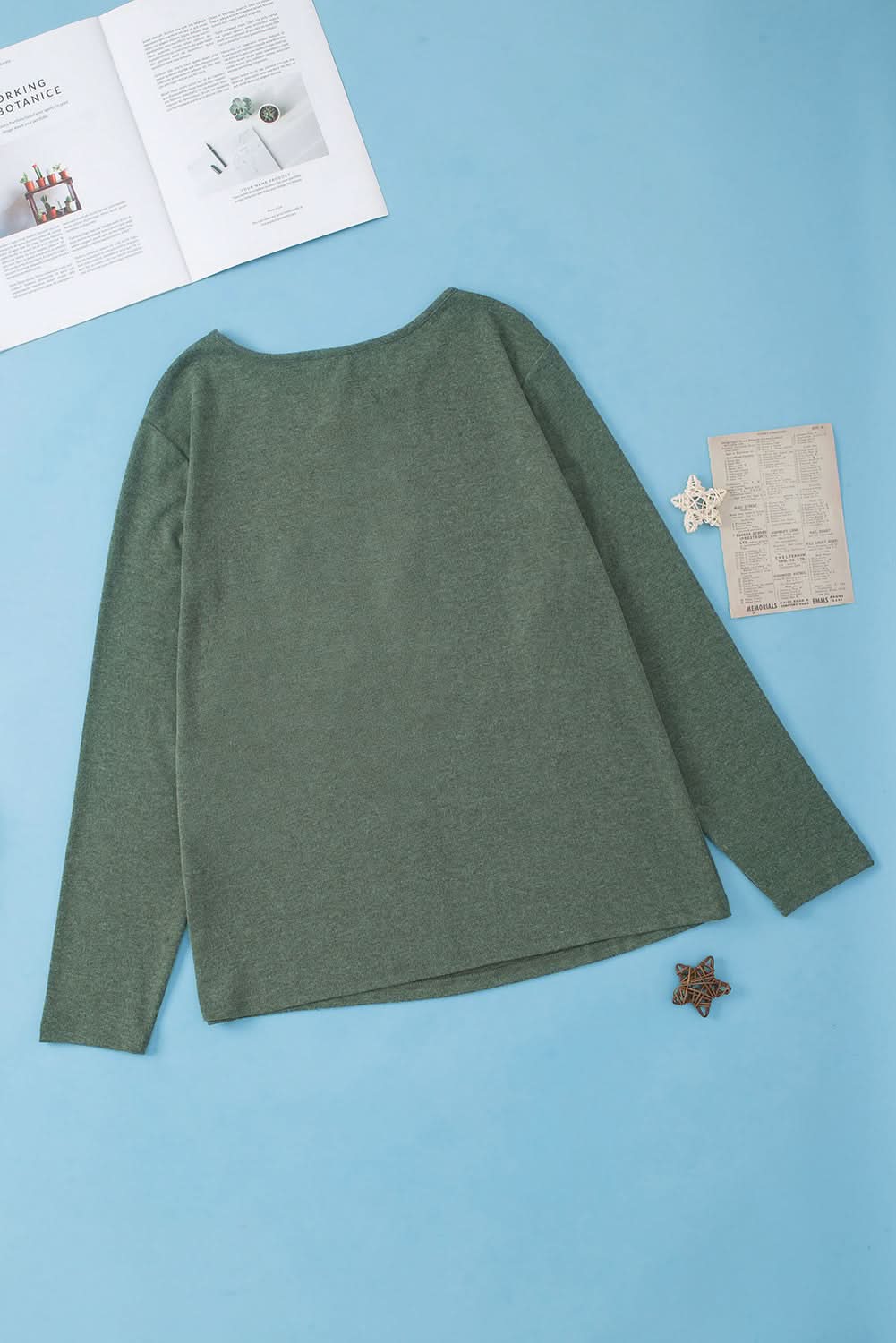 Mist green plus size Henley top - Love Salve