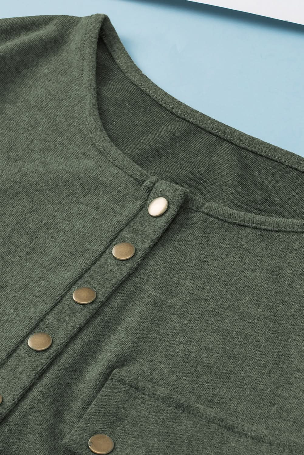 Mist green plus size Henley top - Love Salve