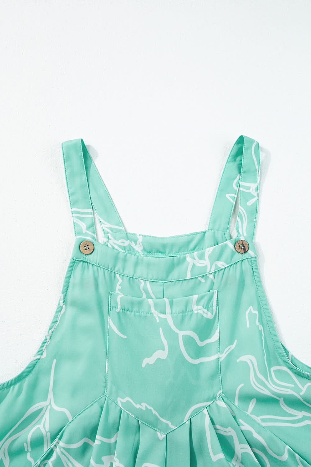 Moonlight Jade Printed Bib Wide Leg Overalls - Love Salve