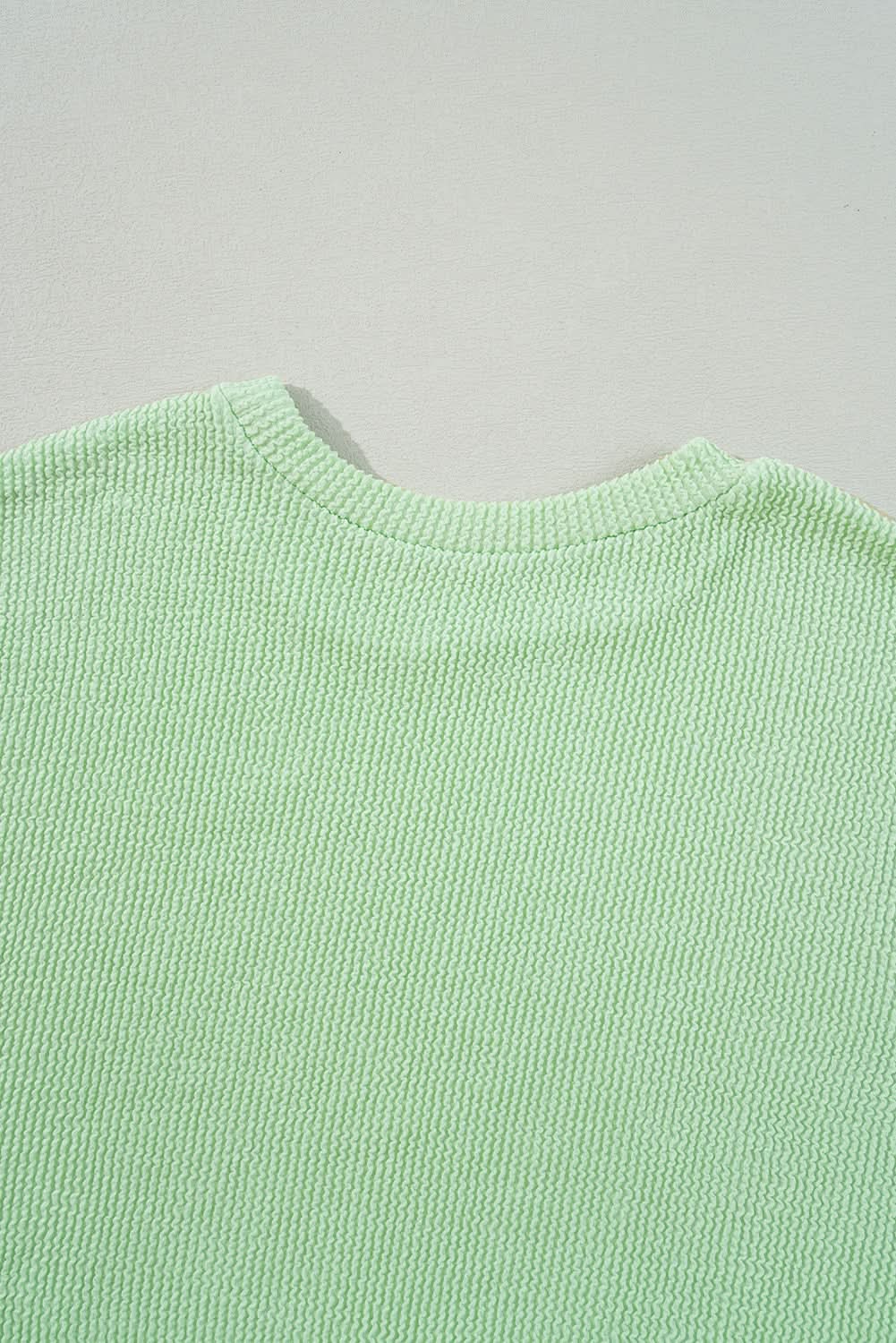 Moonlit jade ribbed pullover top - Love Salve