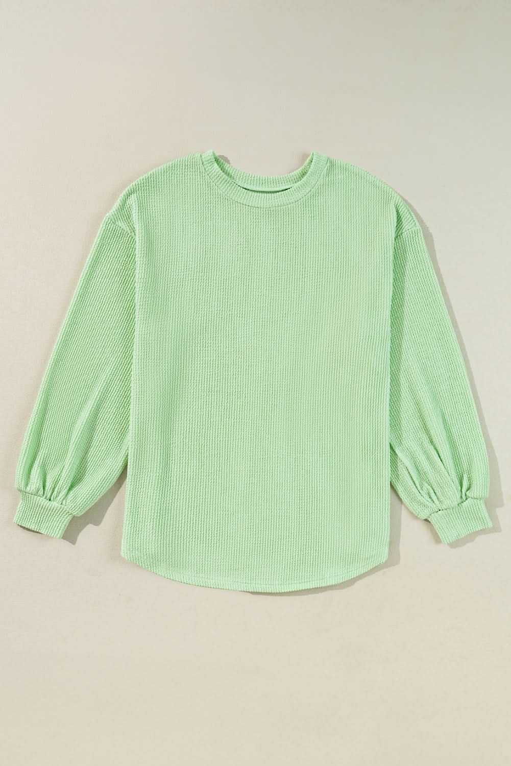 Moonlit jade ribbed pullover top - Love Salve