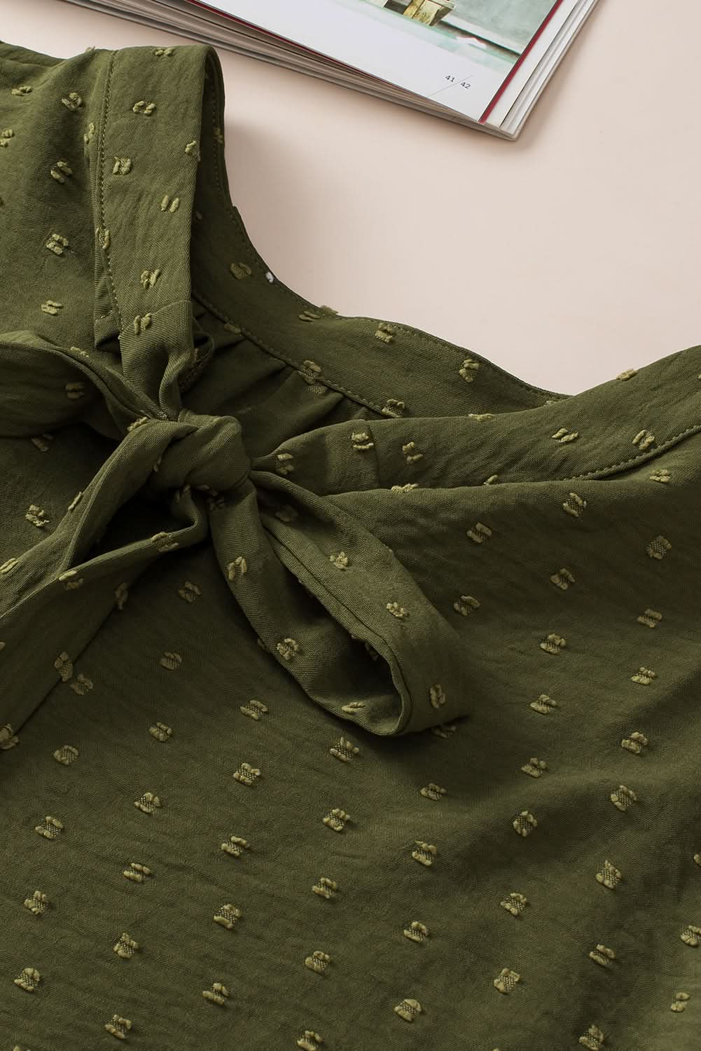 Moss green plus size swiss dot top - Love Salve