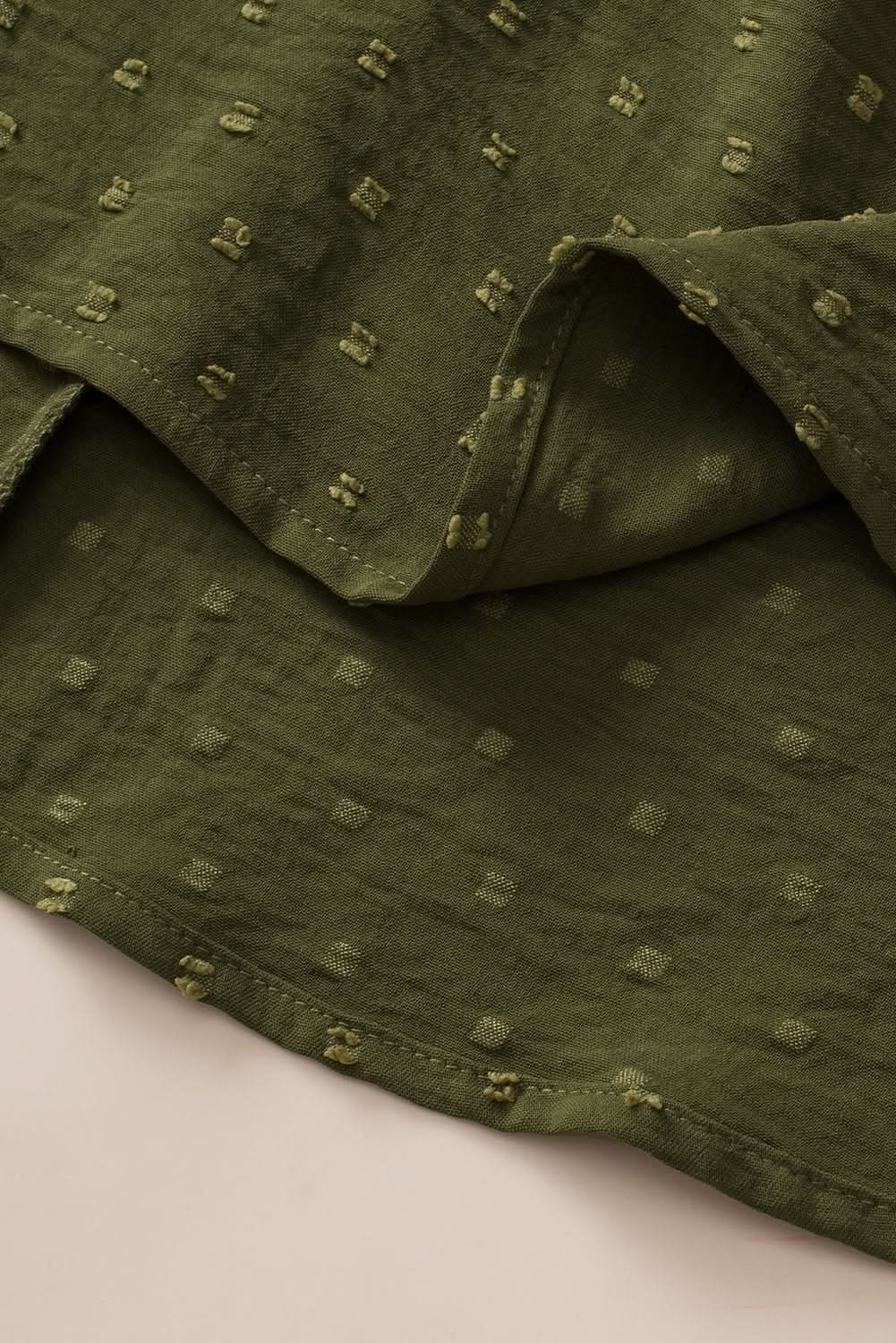 Moss green plus size swiss dot top - Love Salve