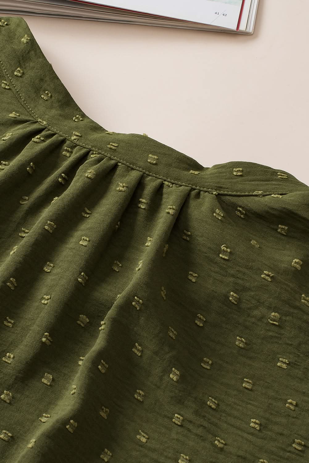 Moss green plus size swiss dot top - Love Salve