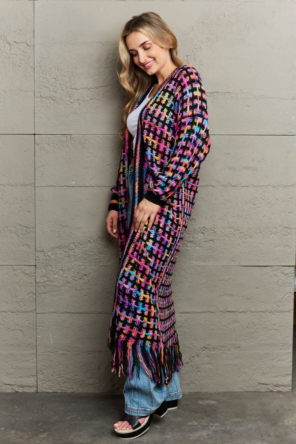 Multicolored fringe cardigan - Love Salve