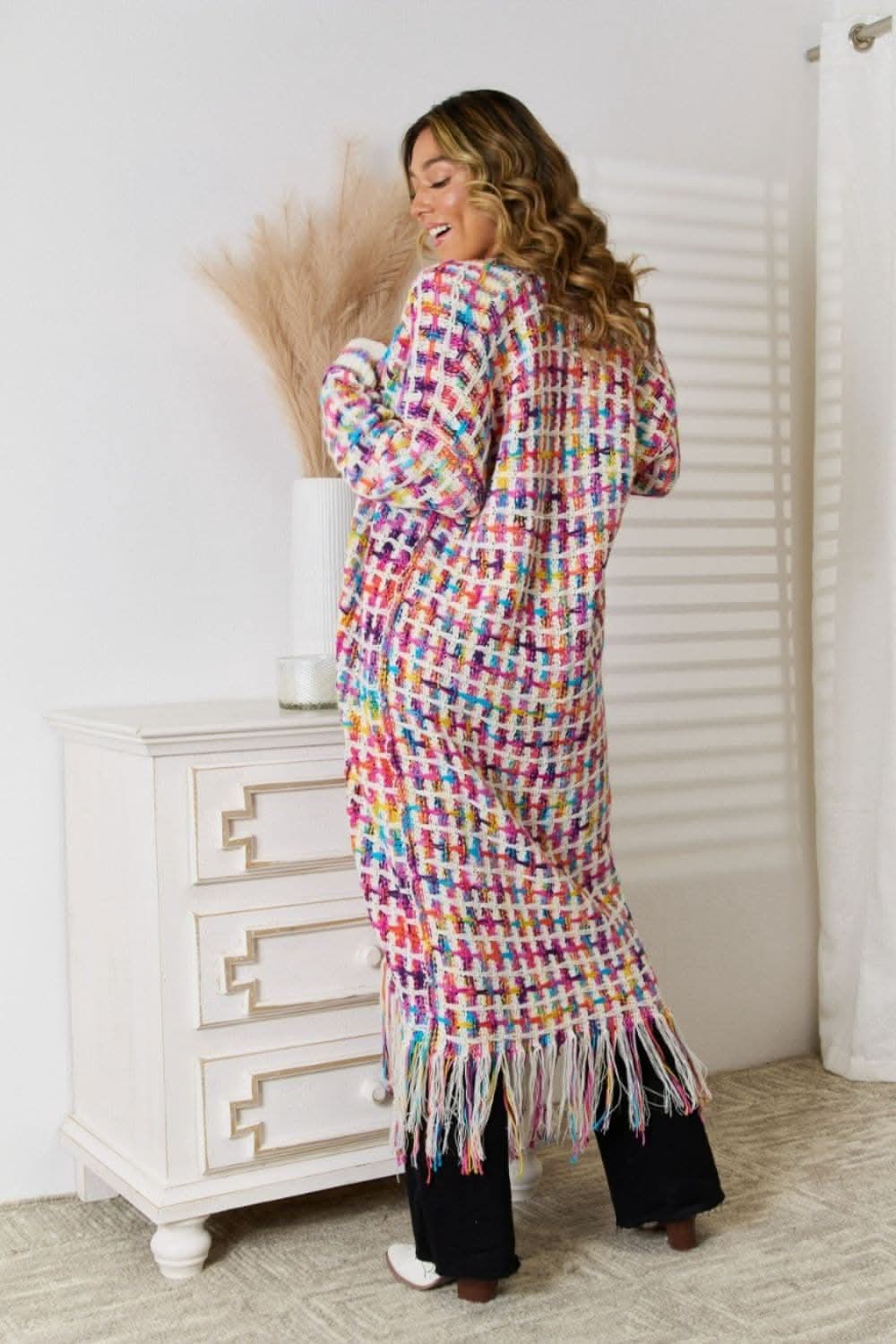 Multicolored fringe cardigan - Love Salve