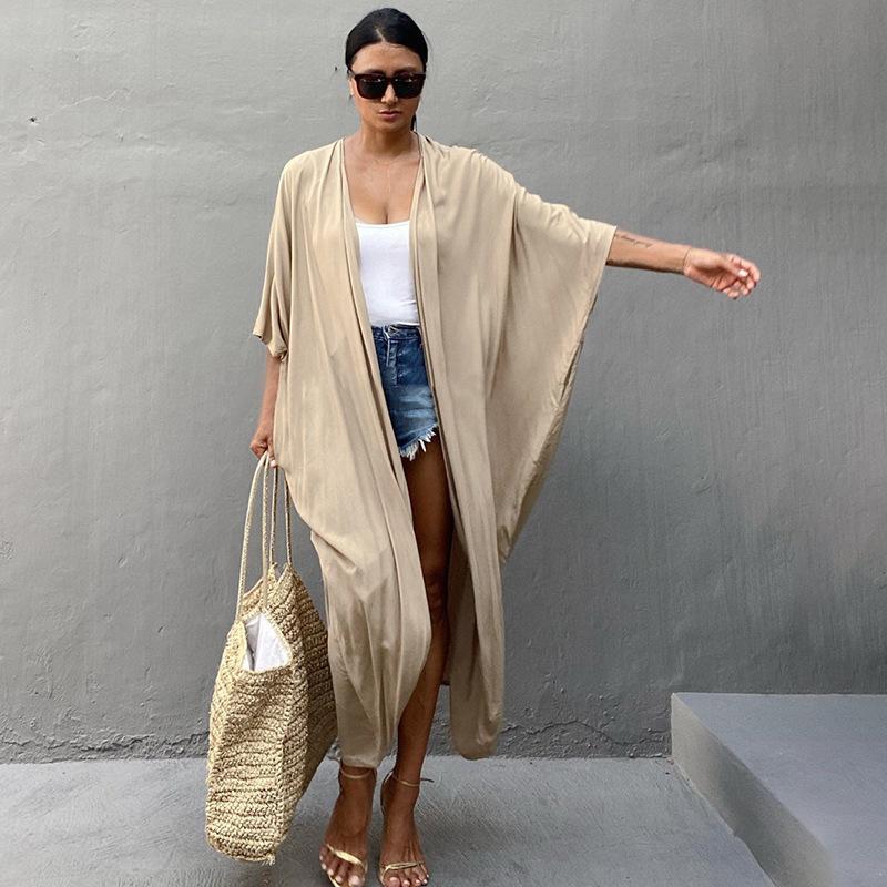 Popular Rayon Multi Color Beach Blouse Loose Cardigan Holiday Sun Protection Blouse after All Blouse