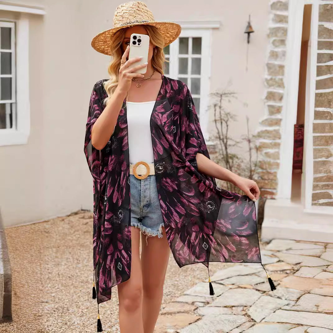 Sexy Tassel Blouse Seaside Holiday Pro Outdoor Holiday Shawl