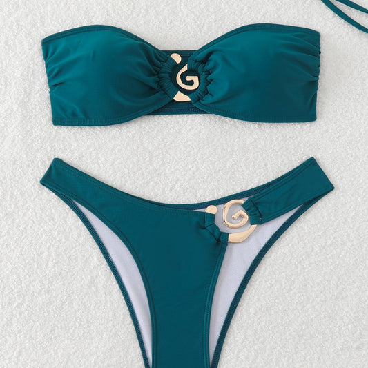 Tube Top Exposed Back Lady Sexy Summer Beach Bikini Split Set Bella Mia