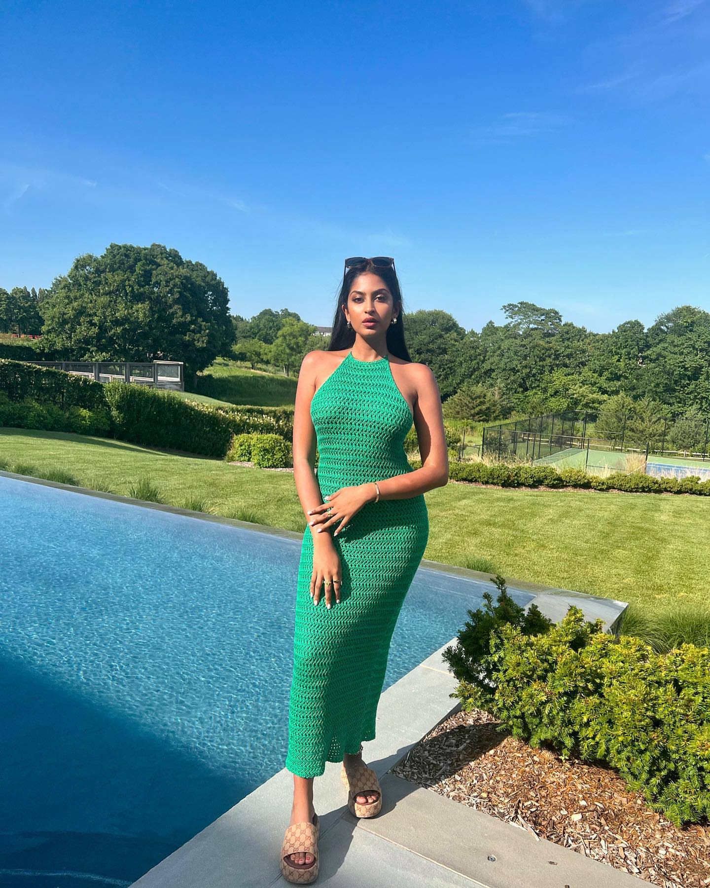 Halter Backless Maxi Dress Knitted Sleeveless Beach Bohemian Long Hollow Out Cutout Dress Women