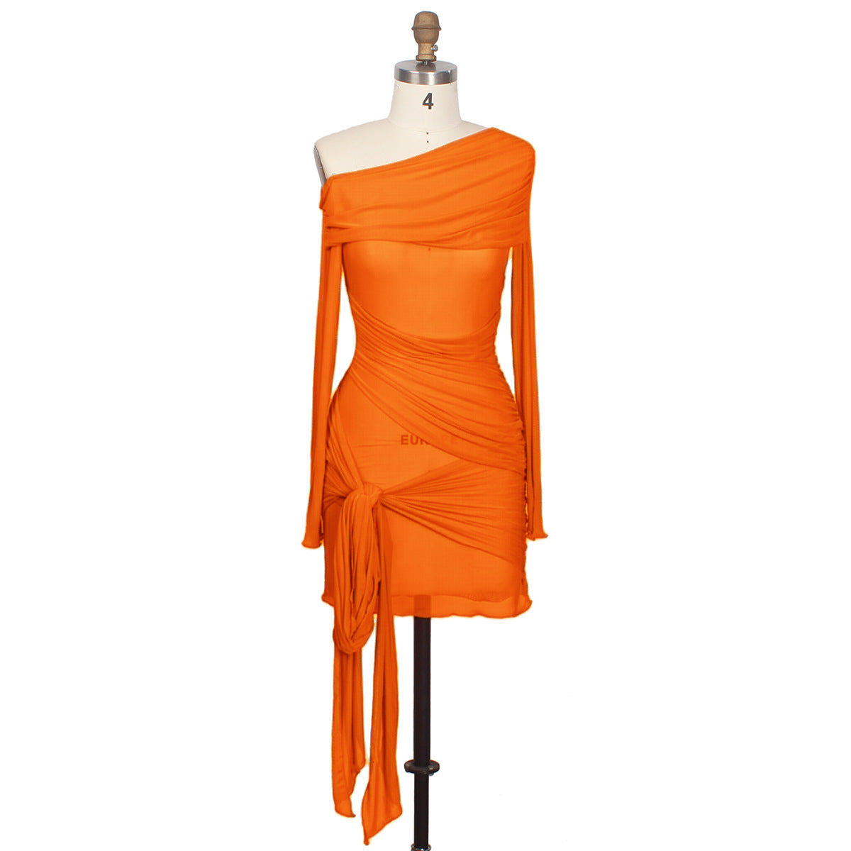 Spring Summer Women Wear Off Neck Design Sexy Pleated Dress Dopamine Sexy
